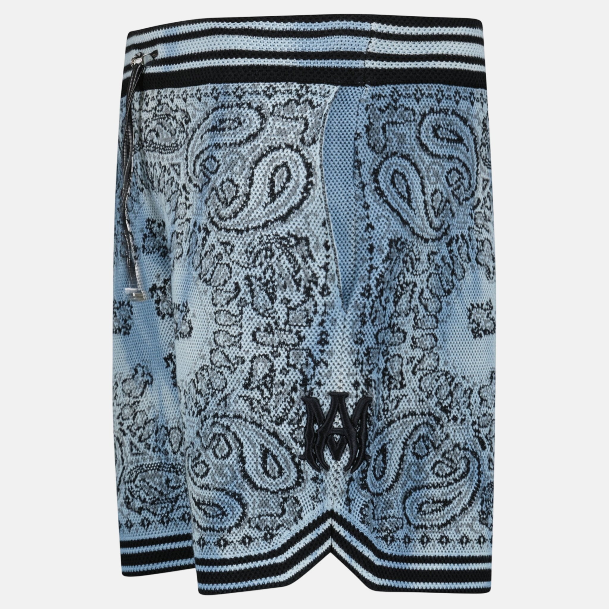 Amiri Bandana Knitted Basketball Shorts Blue | Studio DOS