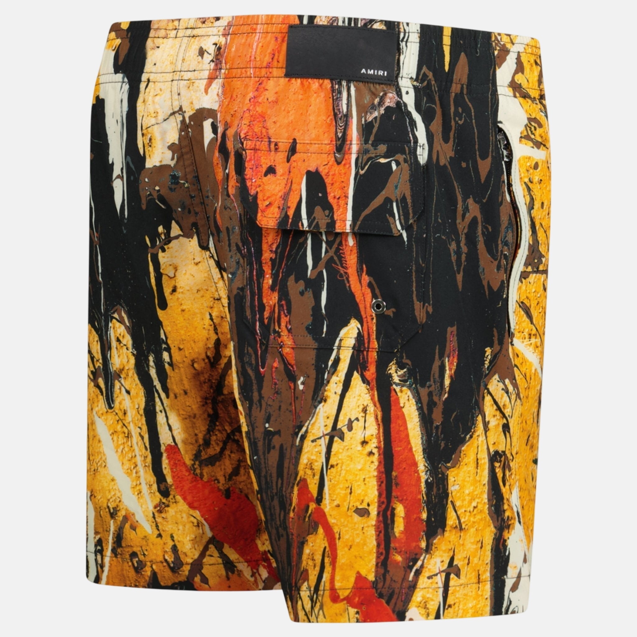 Amiri Paint Drip Drawstring Swim Shorts Yellow | Studio DOS