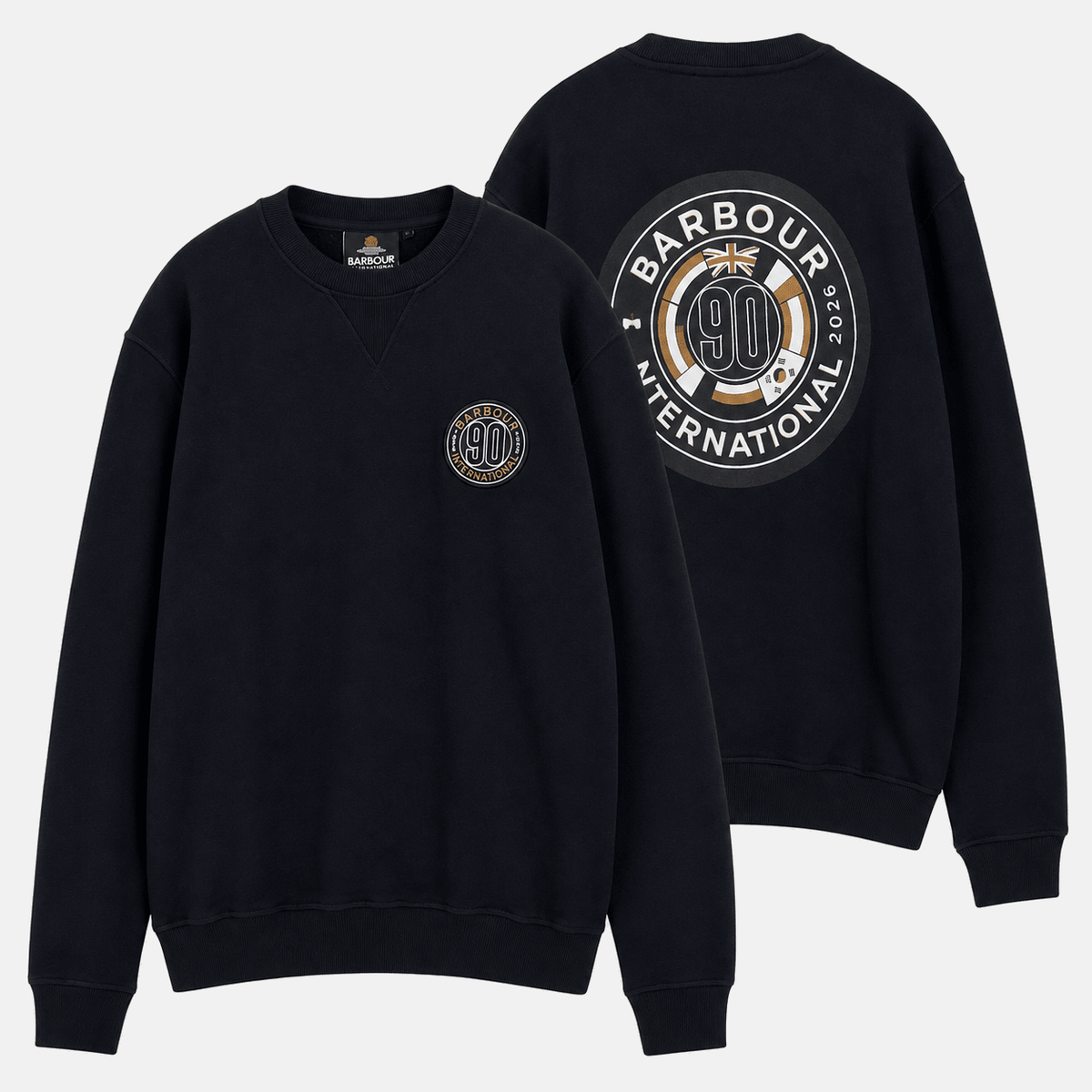 Barbour International 90th Anniversary Graphic Sweatshirt Black | Studio DOS