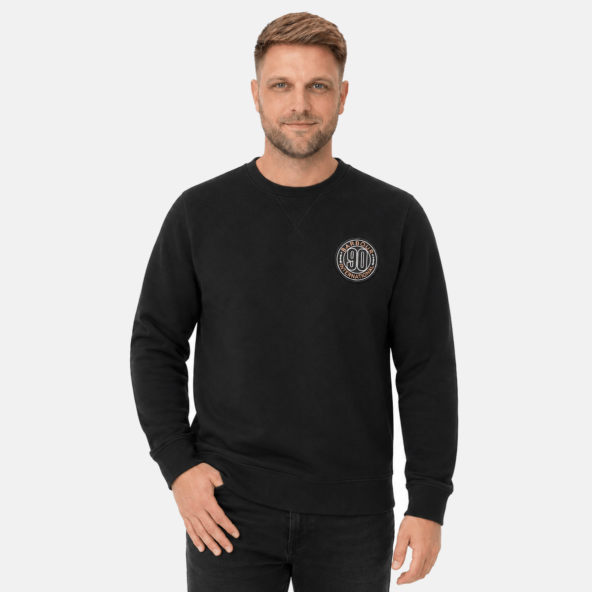 Barbour International 90th Anniversary Graphic Sweatshirt Black | Studio DOS