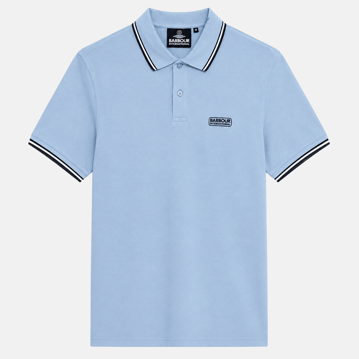 Barbour International Evan Tipped Polo Shirt Powder Blue | Studio DOS