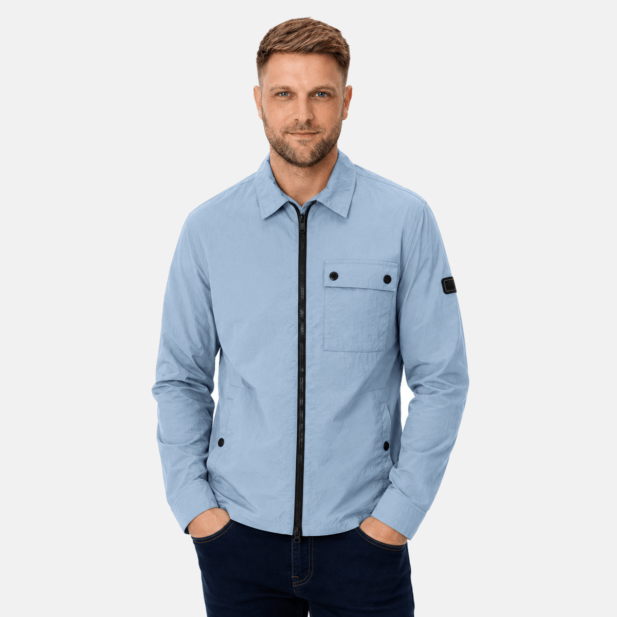 Barbour International Inline Overshirt Powder Blue | Studio DOS