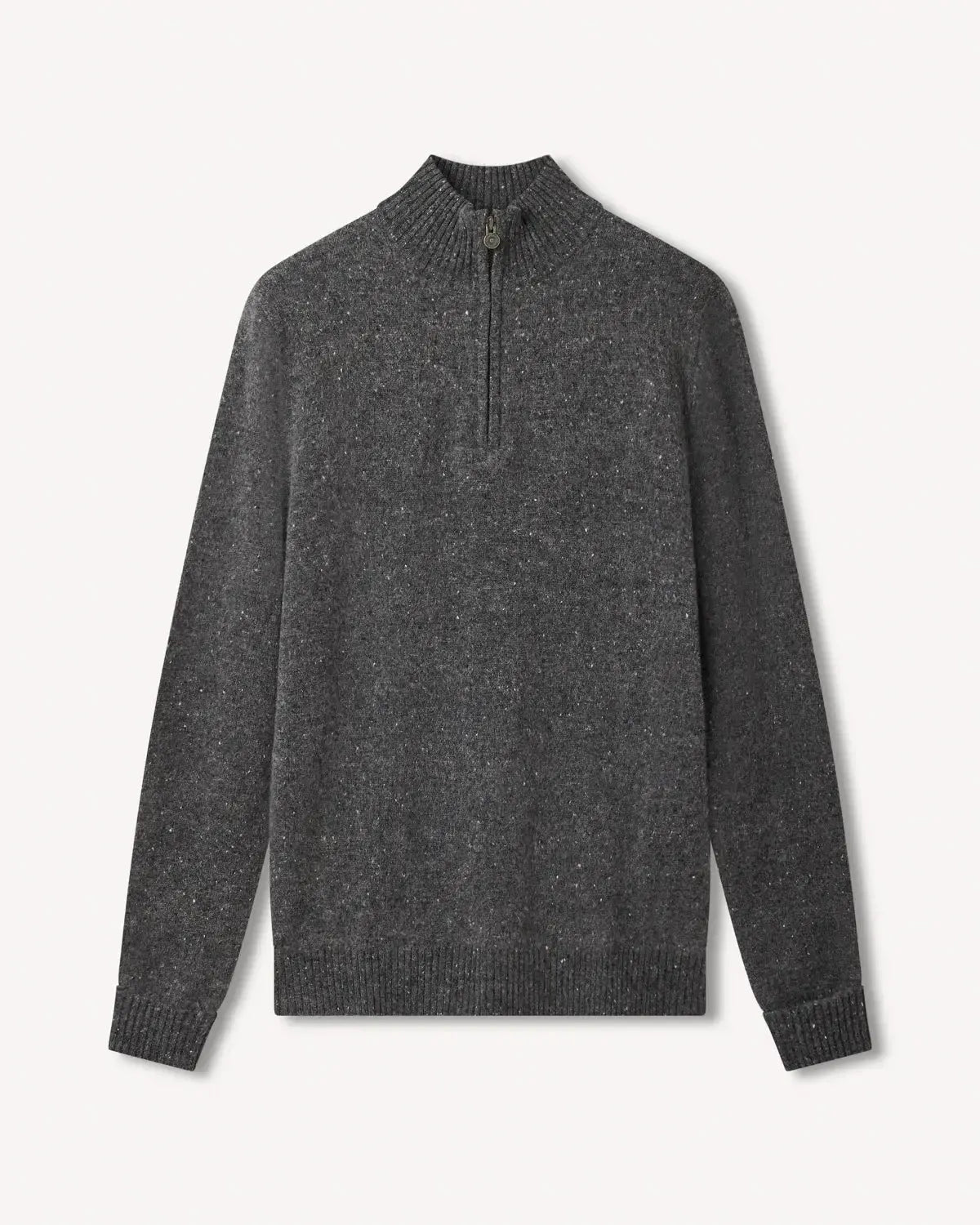 Bernard Weatherill 1/4 Zip Knit Melange Neps Grey | Studio DOS