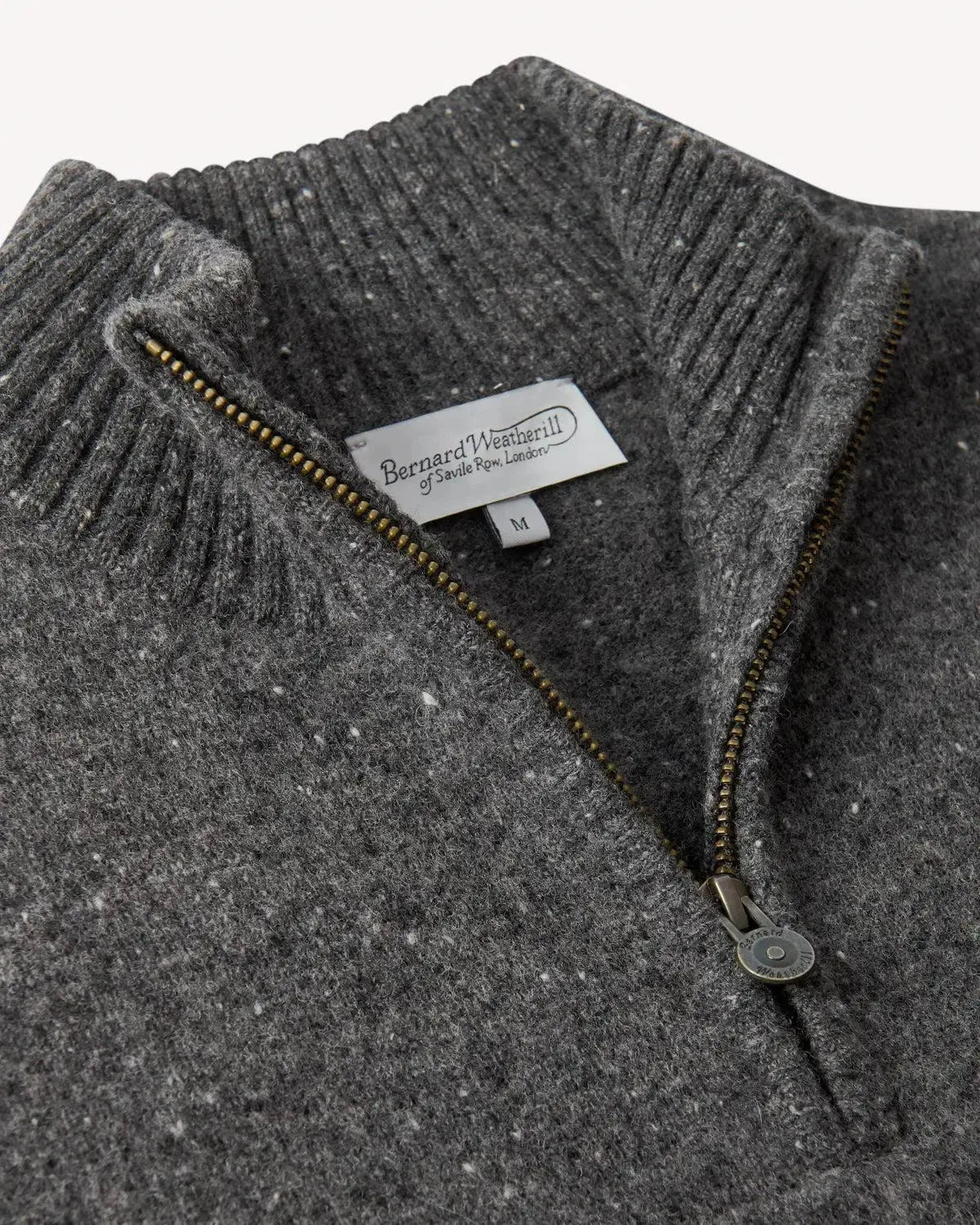 Bernard Weatherill 1/4 Zip Knit Melange Neps Grey | Studio DOS