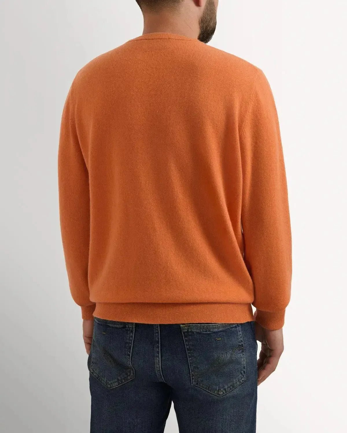 Bernard Weatherill Cashmere Mix Crew Neck Knit Burnt Orange | Studio DOS