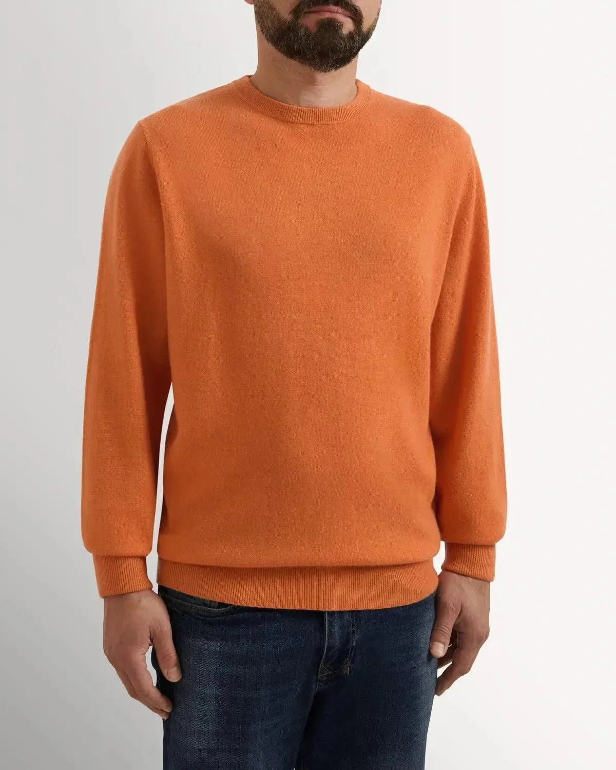 Bernard Weatherill Cashmere Mix Crew Neck Knit Burnt Orange | Studio DOS