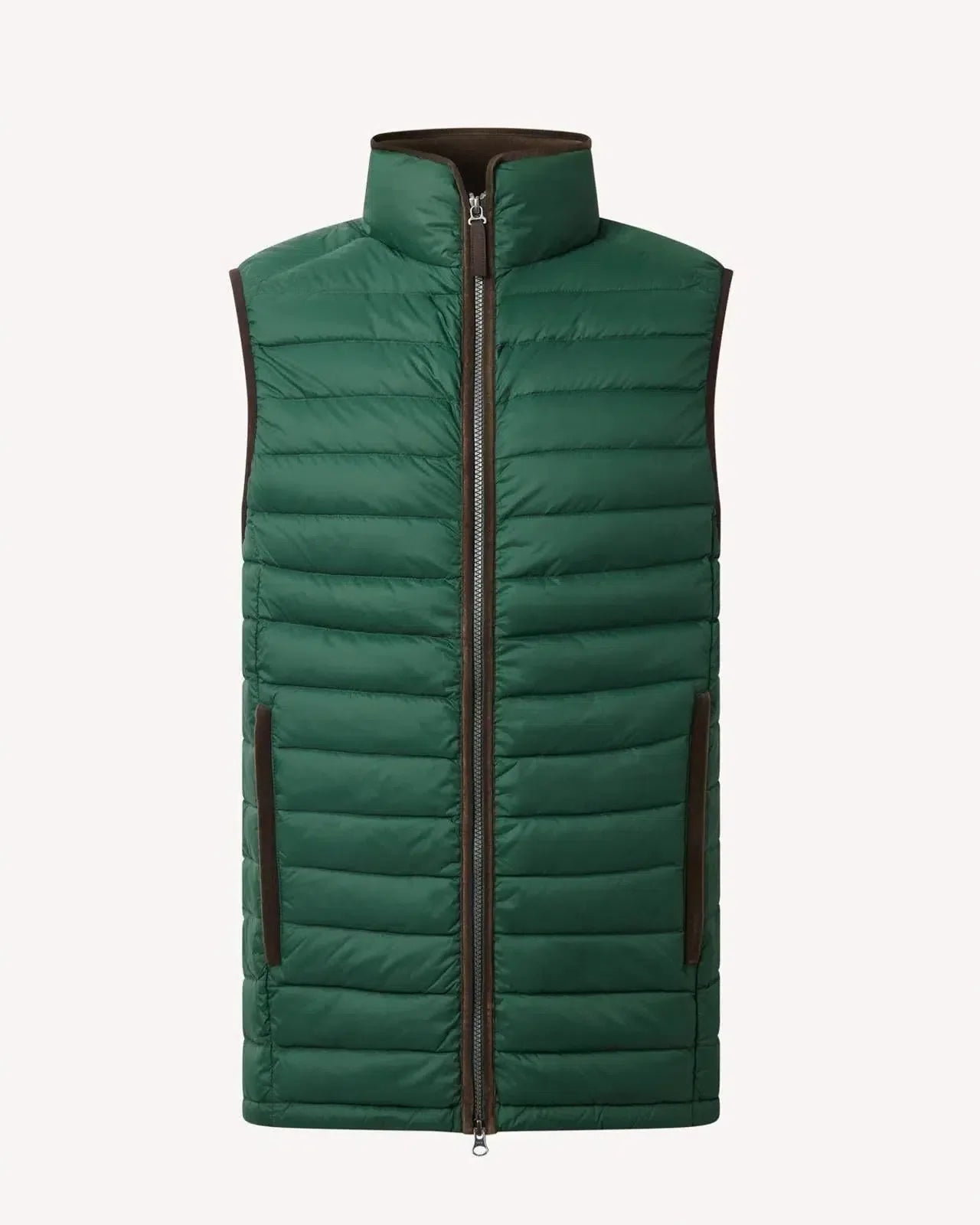 Bernard Weatherill Contrast Trim Quilted Gilet Thyme Green | Studio DOS