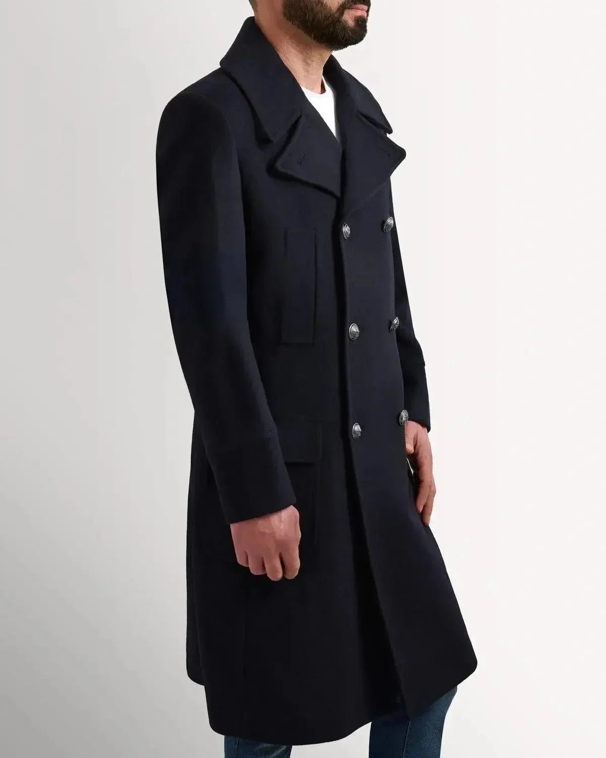 Bernard Weatherill DB Peacoat 3/4 Length Coat Navy | Studio DOS