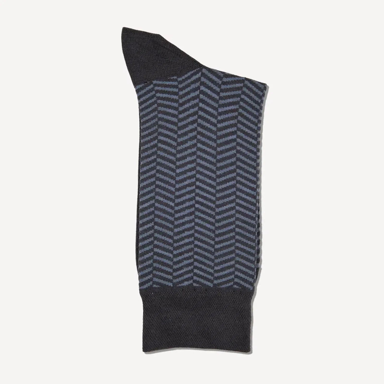 Bernard Weatherill Herringbone Socks Gunmetal Grey | Studio DOS