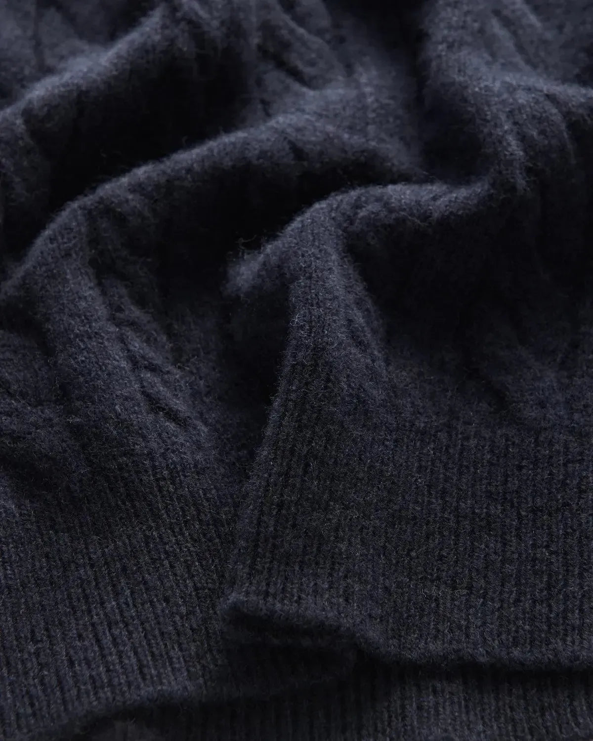 Bernard Weatherill Lambswool Crewneck Cable Knit Navy | Studio DOS