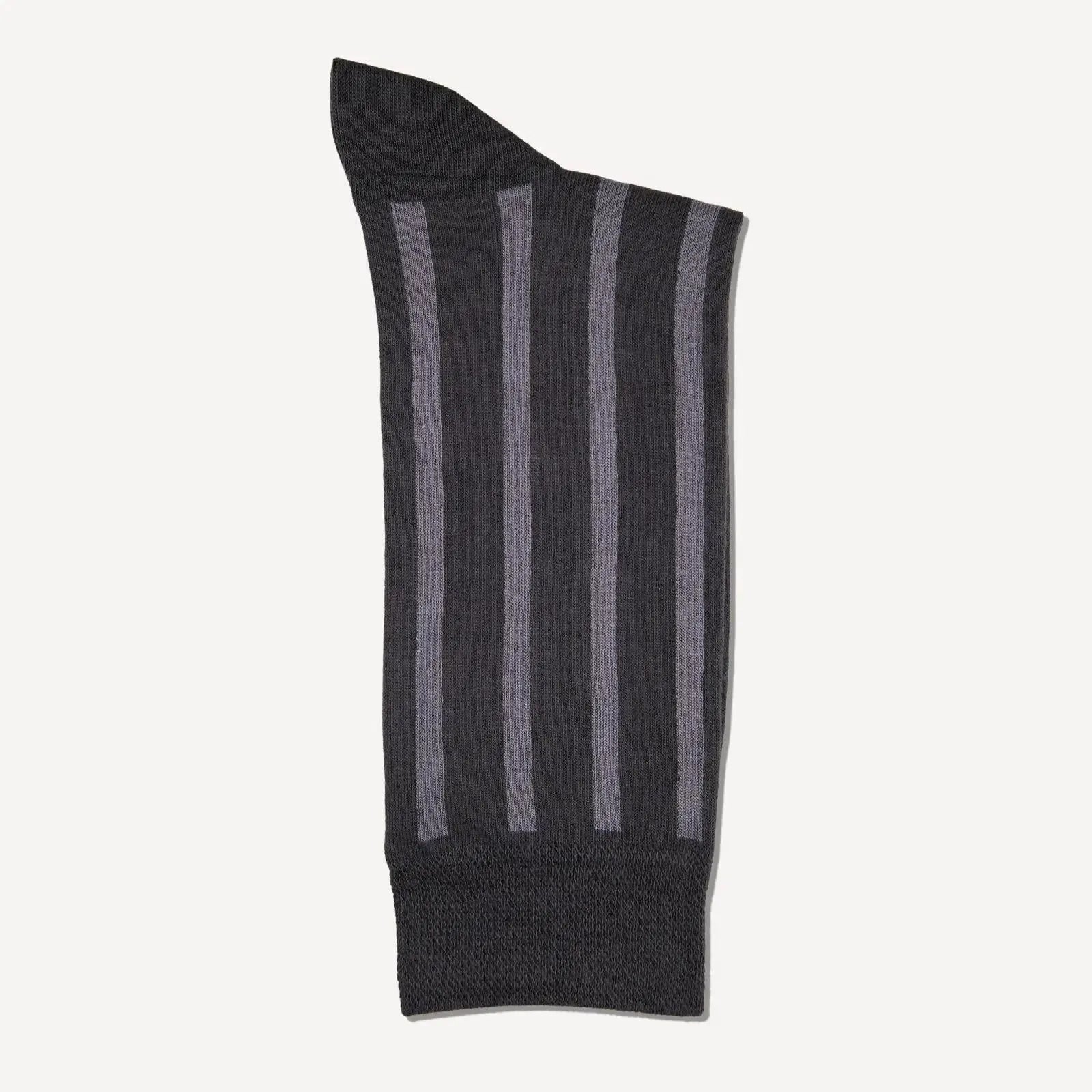 Bernard Weatherill Large Stripe Socks Gunmetal Grey | Studio DOS