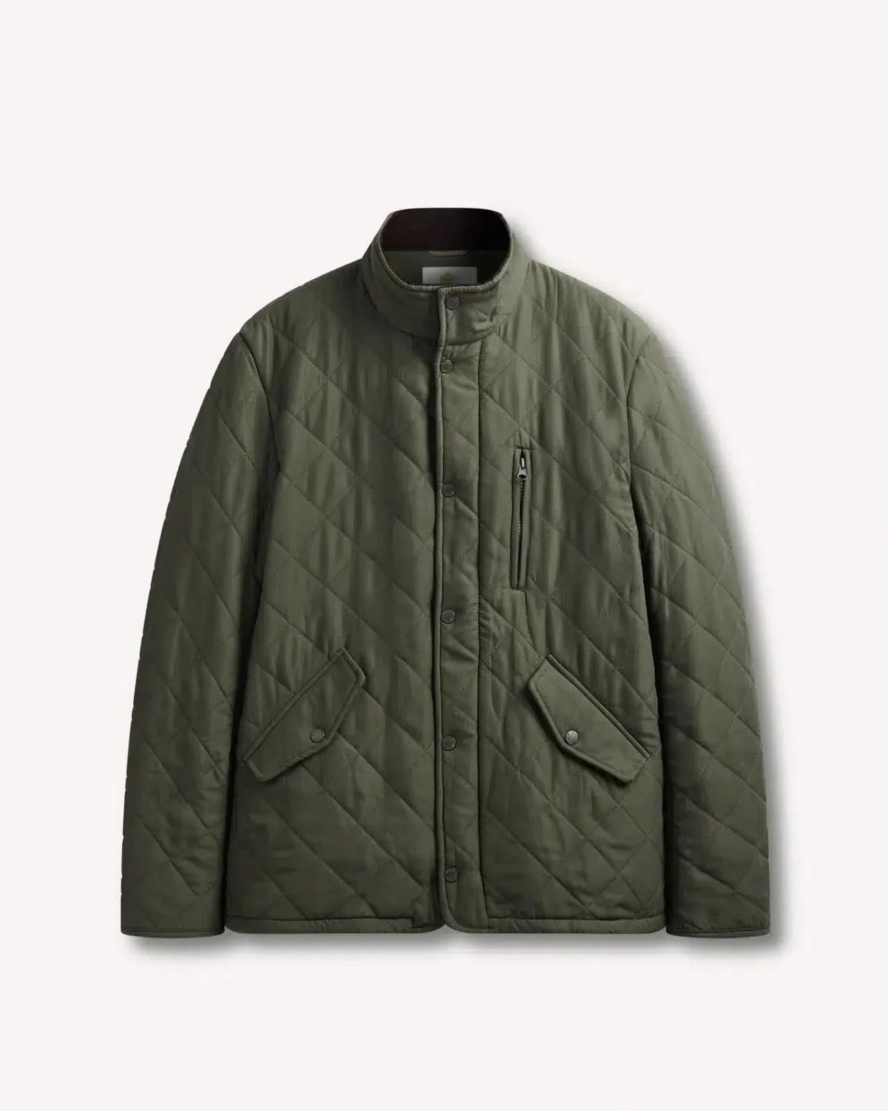 Bernard Weatherill Stand Collar Padded Jacket Khaki Green | Studio DOS