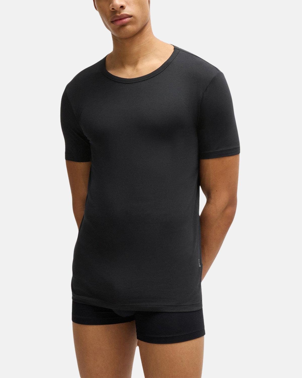 BOSS 2 PACK STRETCH COTTON T - SHIRTS BLACK | Studio DOS