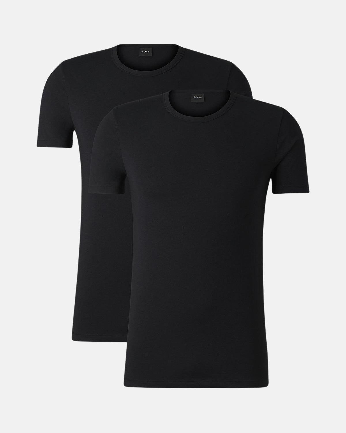 BOSS 2 PACK STRETCH COTTON T - SHIRTS BLACK | Studio DOS