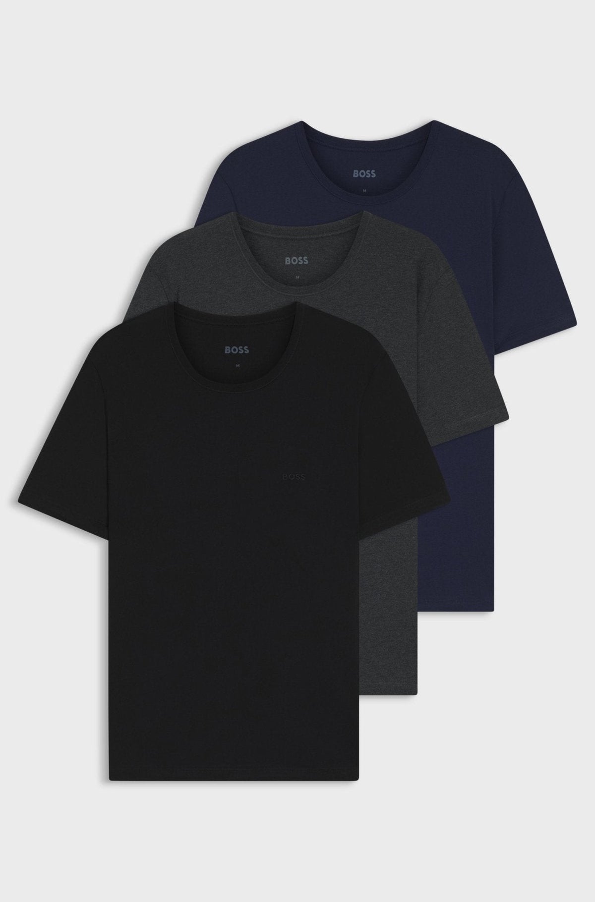 BOSS 3 Pack Classic T-Shirts Black Dark Grey Navy | Studio DOS