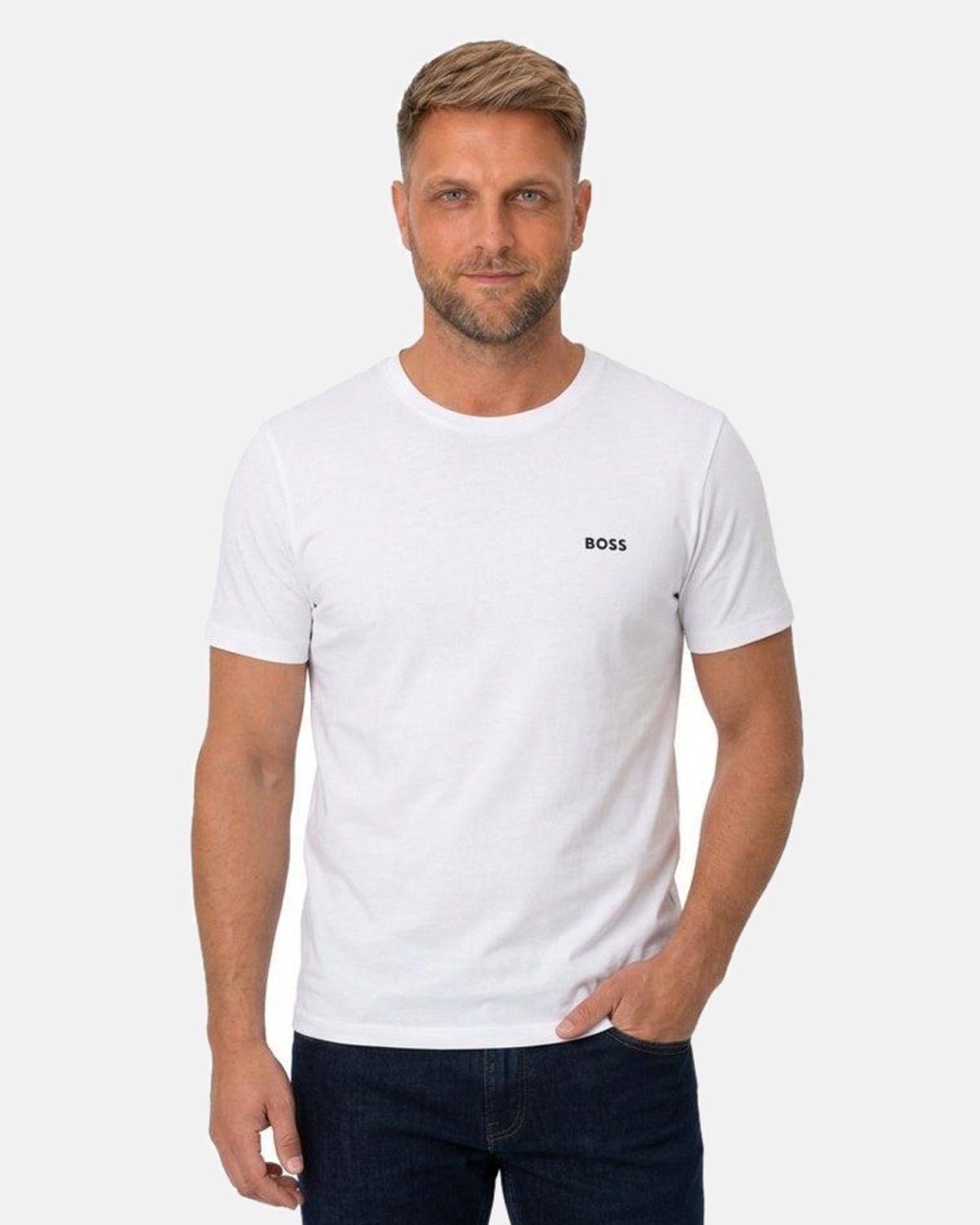 BOSS 3 Pack Cotton T-Shirts Black Grey White | Studio DOS