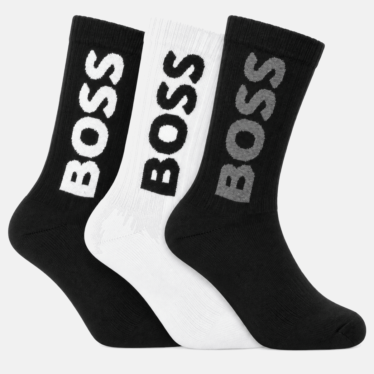 BOSS 3 Pack Sport Socks Black White | Studio DOS