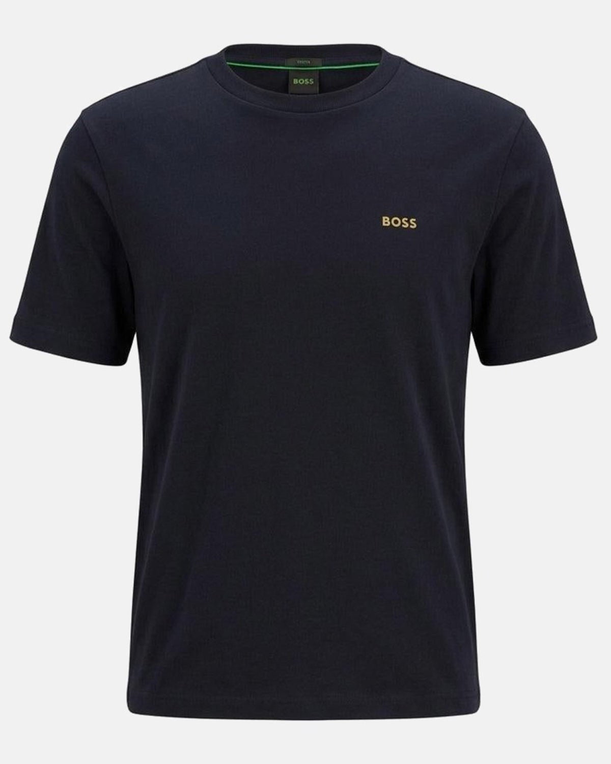 BOSS Crew Neck Tee T-Shirt Dark Blue Gold Logo | Studio DOS