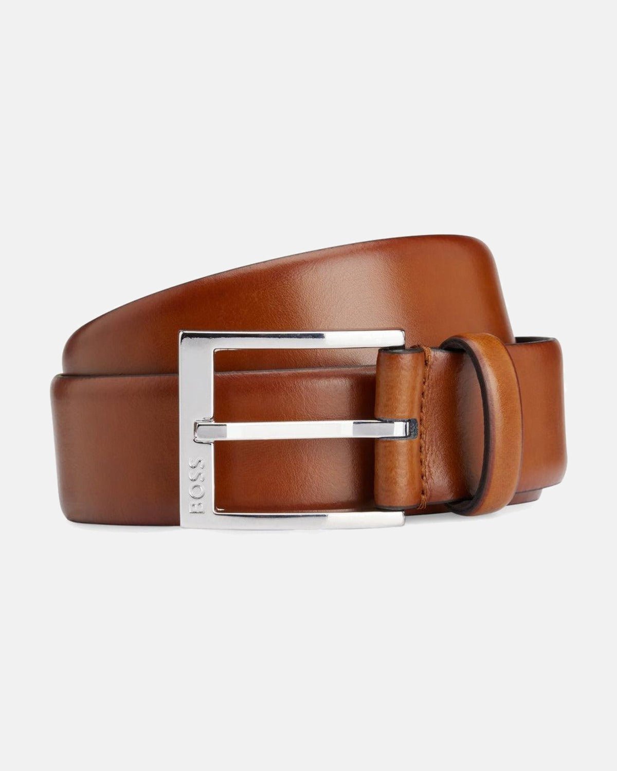 BOSS Elloy Italian Leather Belt Medium Brown | Studio DOS