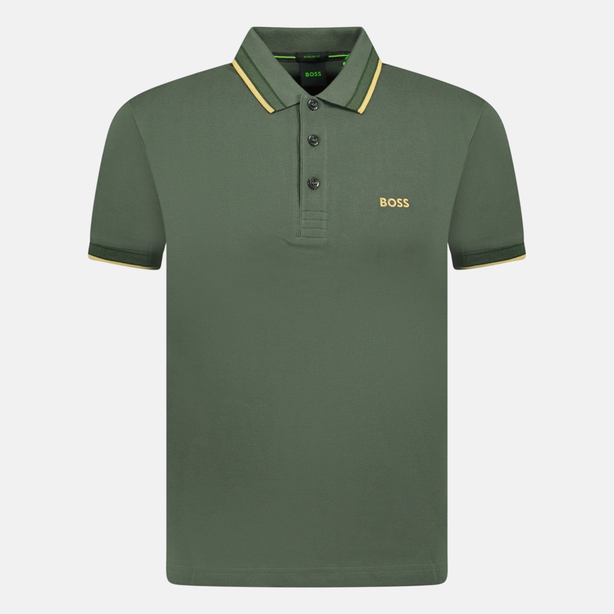 BOSS Gold Logo Polo Shirt Khaki | Studio DOS