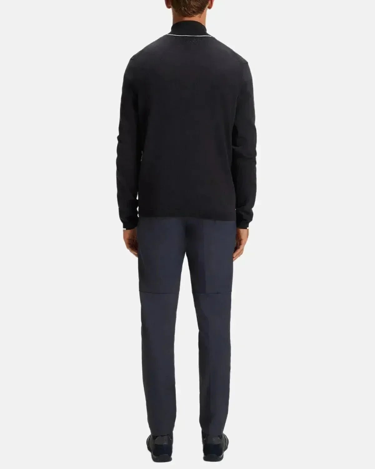 BOSS K - EVERX 1/4 ZIP COTTON KNIT DARK BLUE | Studio DOS