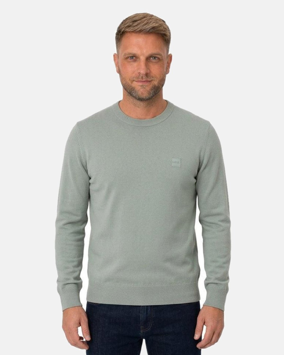 BOSS Kanovano Crew Neck Jumper Light Green | Studio DOS