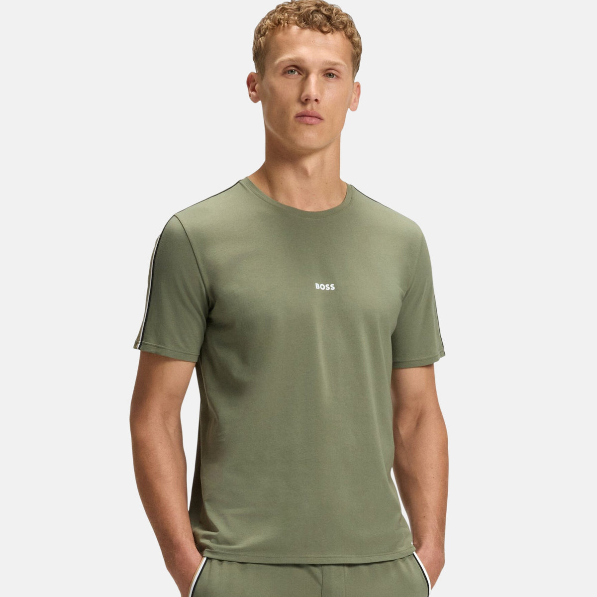 BOSS Mens Lightweight Unique T-Shirt Green | Studio DOS