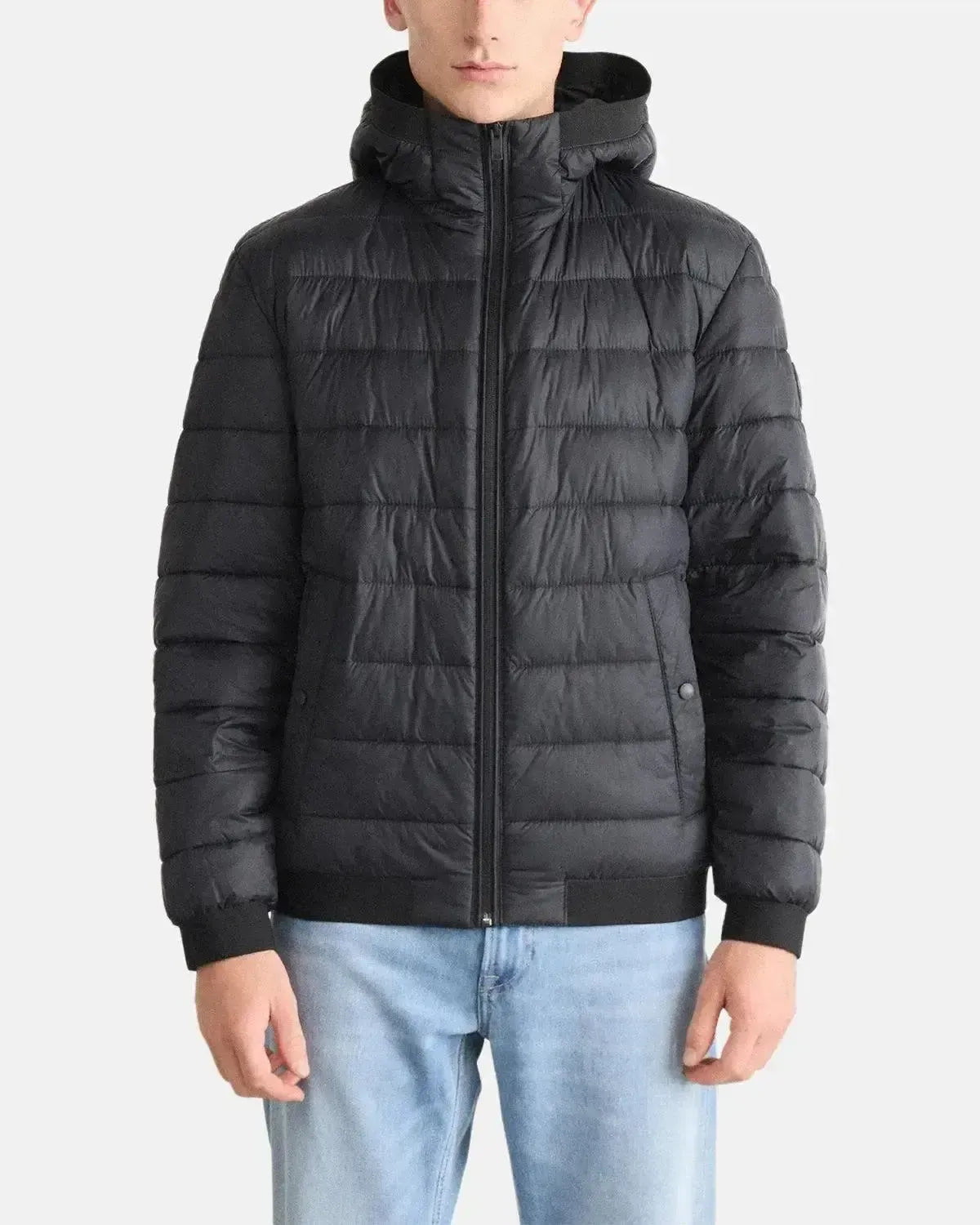 BOSS MENS ODENIS HOODED PUFFER JACKET BLACK | Studio DOS