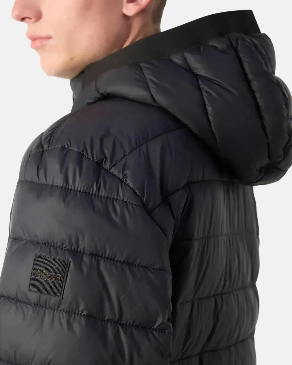 BOSS MENS ODENIS HOODED PUFFER JACKET BLACK | Studio DOS