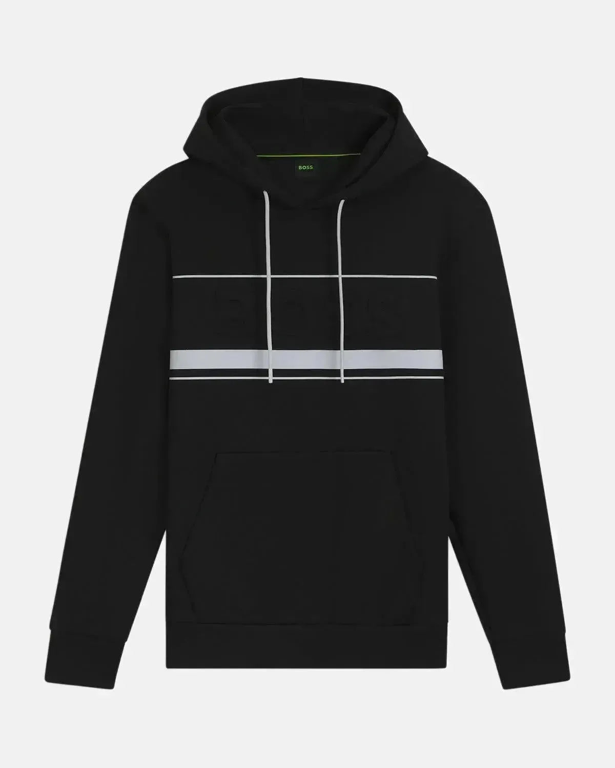 BOSS MENS SOODY ZONE EMBOSSED LOGO HOODIE BLACK | Studio DOS