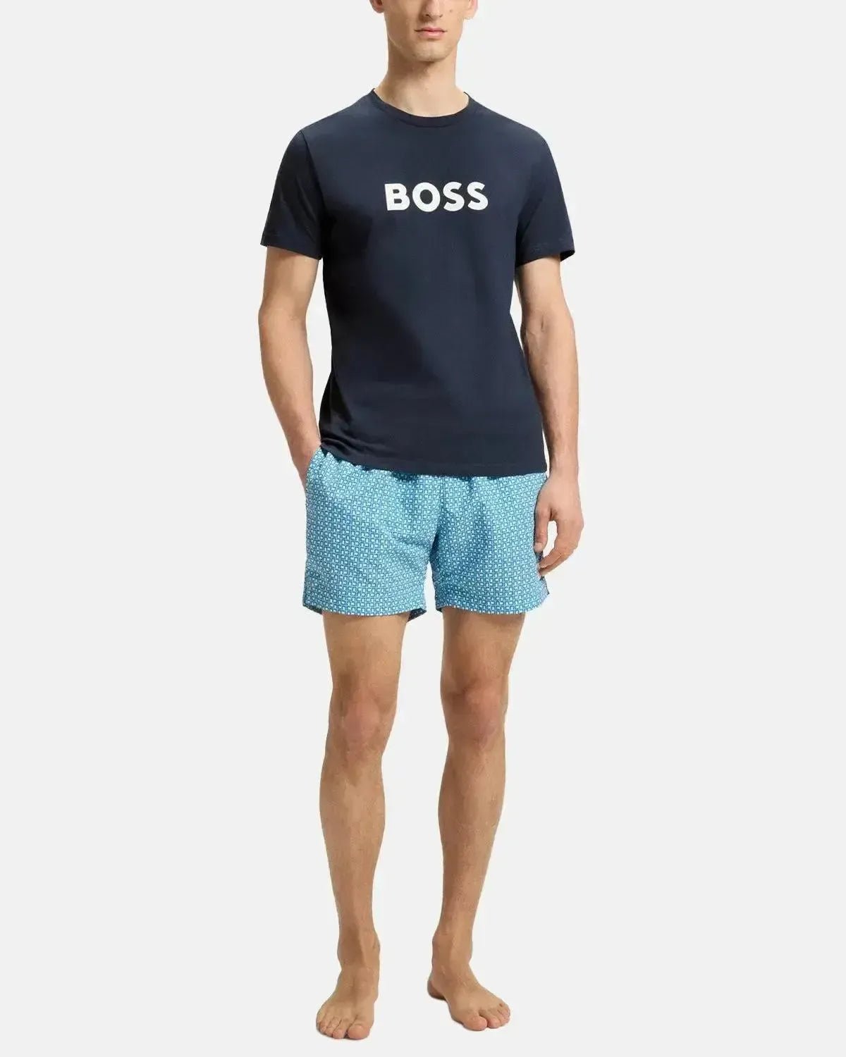 BOSS MENS STYLE PRINT T - SHIRT DARK BLUE | Studio DOS