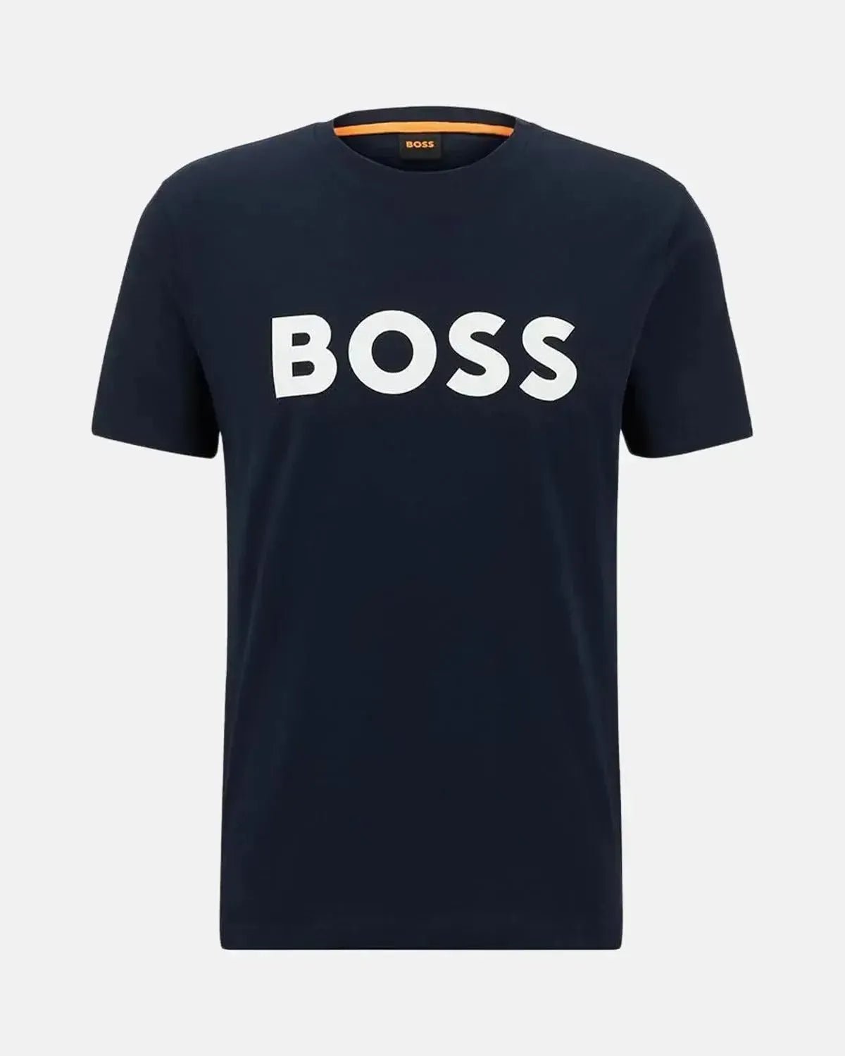 BOSS MENS THINKING 1 RUBBER PRINT LOGO T - SHIRT DARK BLUE | Studio DOS