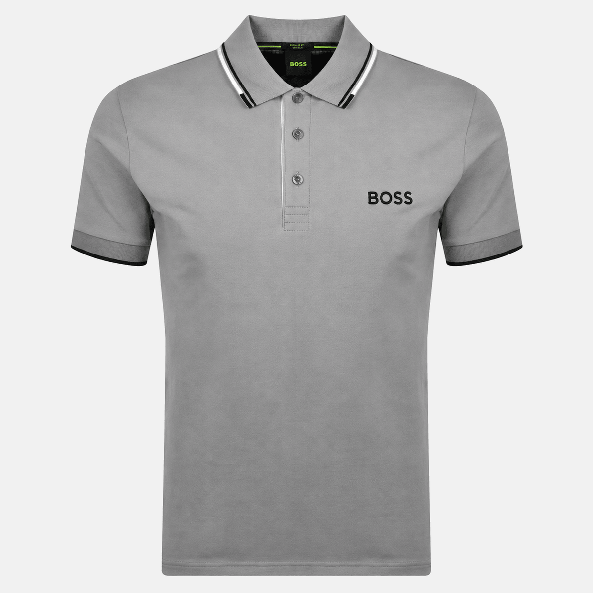 BOSS Paddy Pro Polo Shirt Medium Grey/Black/White | Studio DOS