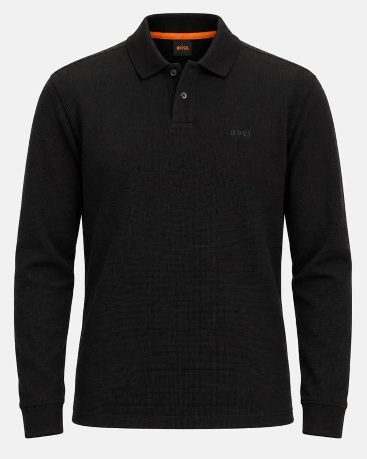 BOSS Petempestolong Long Sleeve Polo Shirt Black | Studio DOS