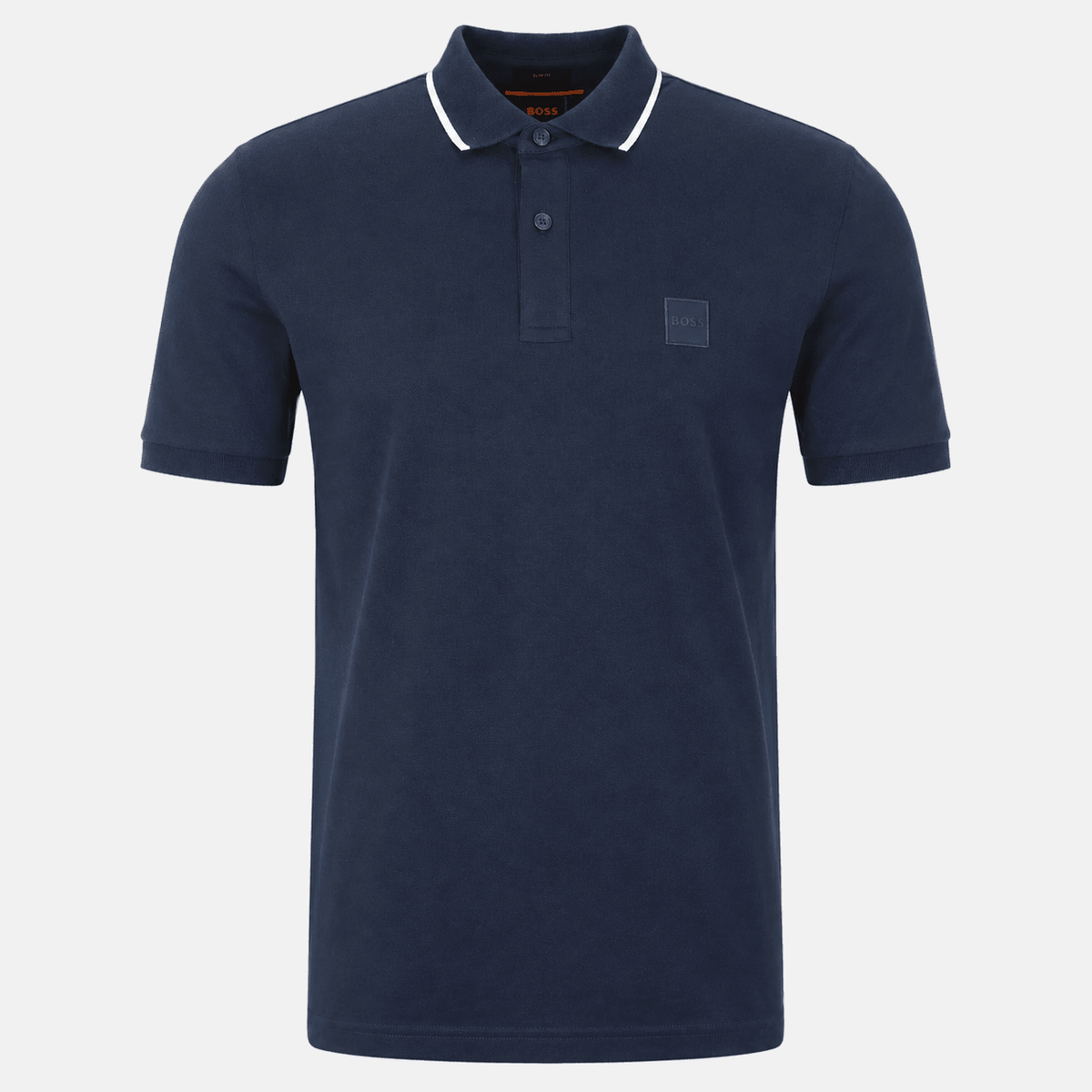 BOSS Slim Fit Passertip Polo Shirt Navy Blue/White | Studio DOS