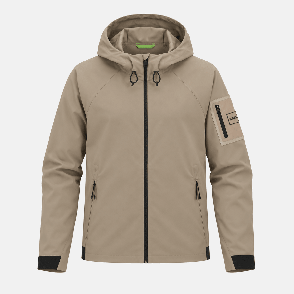 BOSS Terrace Soft Shell Jacket Light Pastel Khaki Green | Studio DOS
