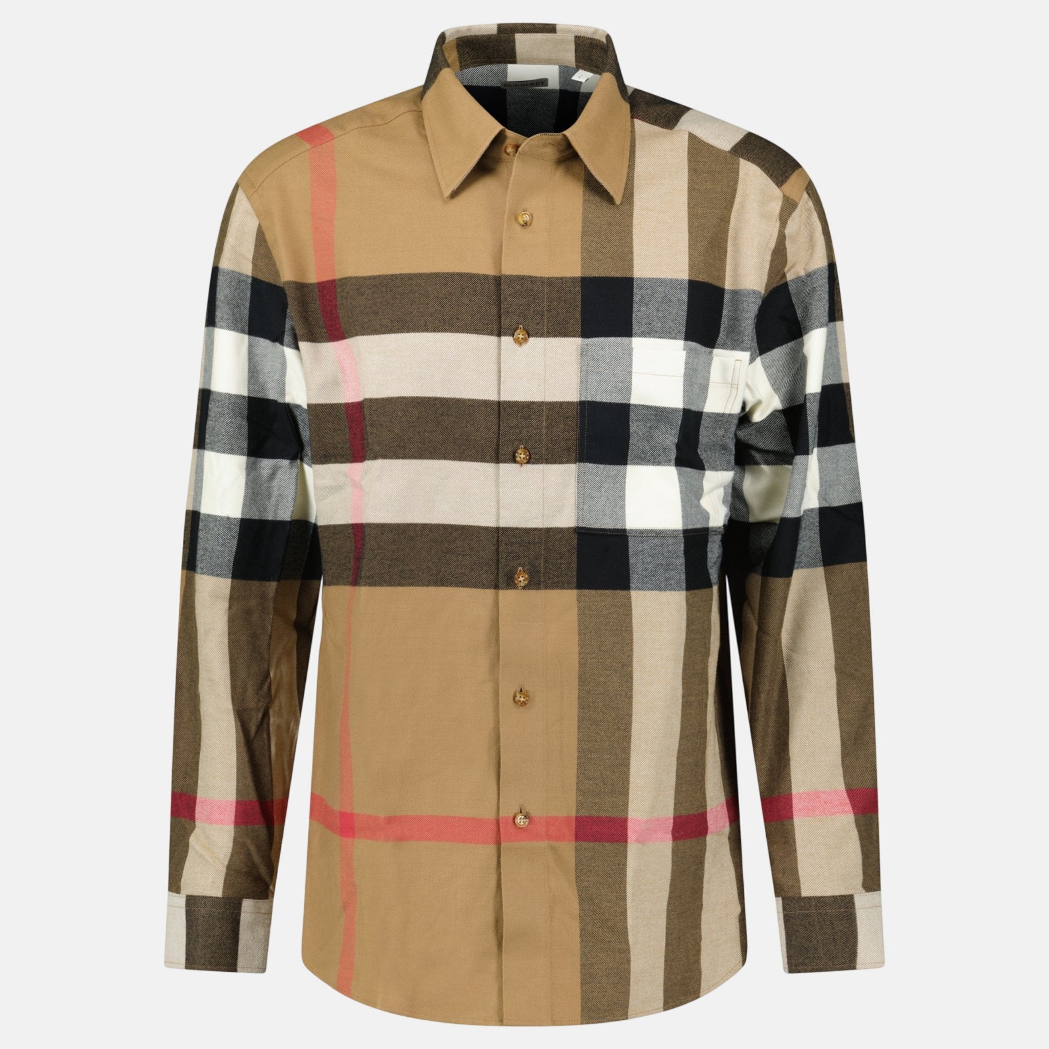 Burberry 'Claverdon' Check Shirt Taupe Brown | Studio DOS