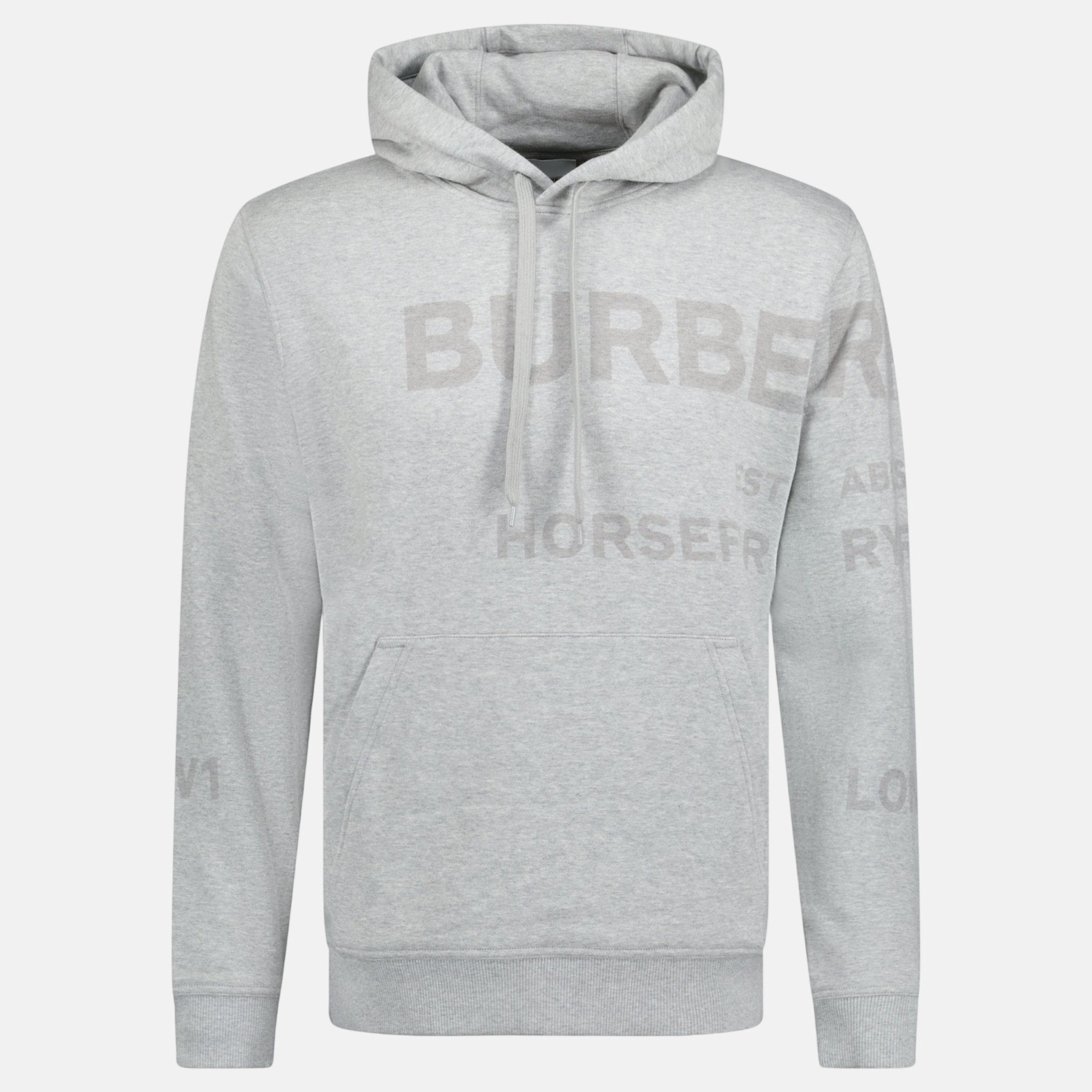 Burberry 'Farley' Logo Print Hooded Sweatshirt Grey | Studio DOS