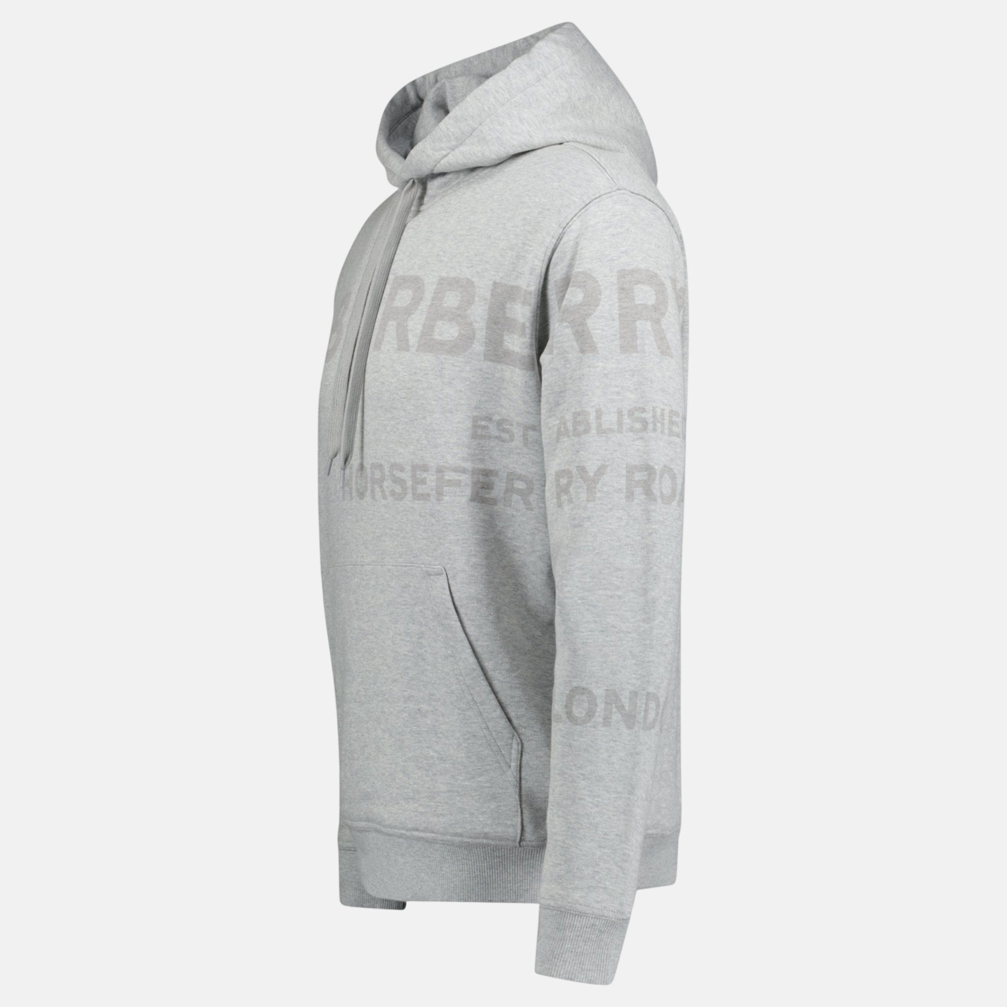 Burberry 'Farley' Logo Print Hooded Sweatshirt Grey | Studio DOS