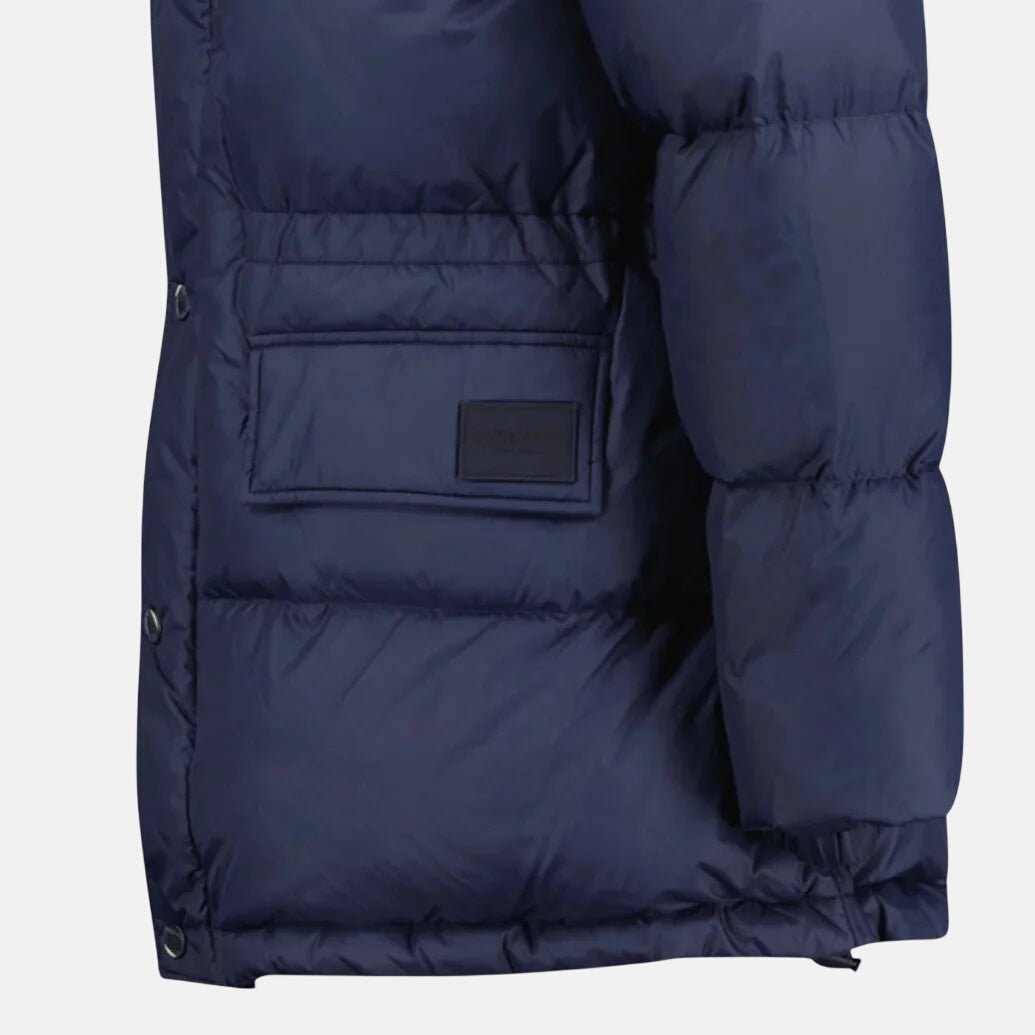 Burberry Haworth Mid Length Down Puffer Jacket Navy | Studio DOS