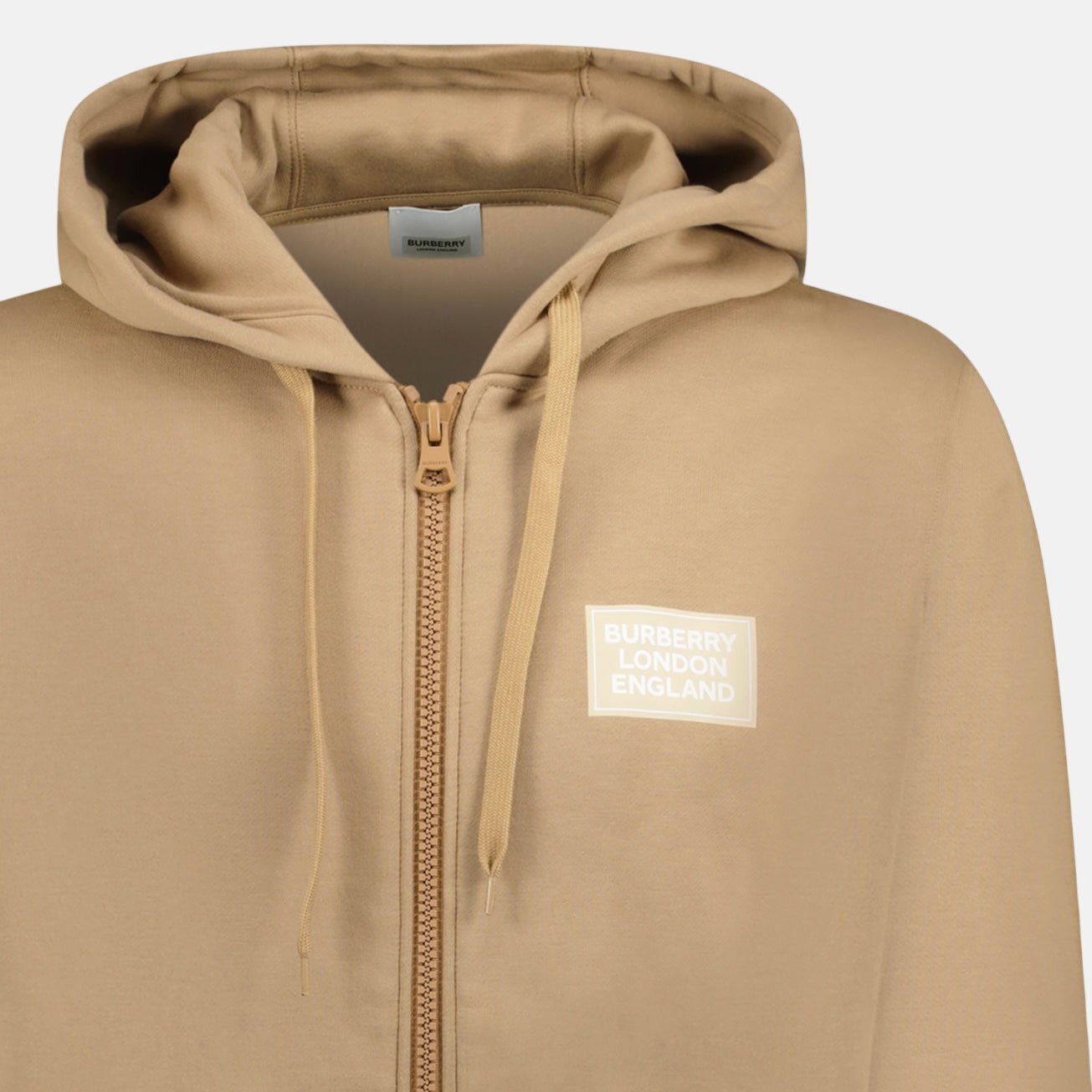 Burberry 'Hove' Logo Zip Hoodie Camel Beige | Studio DOS