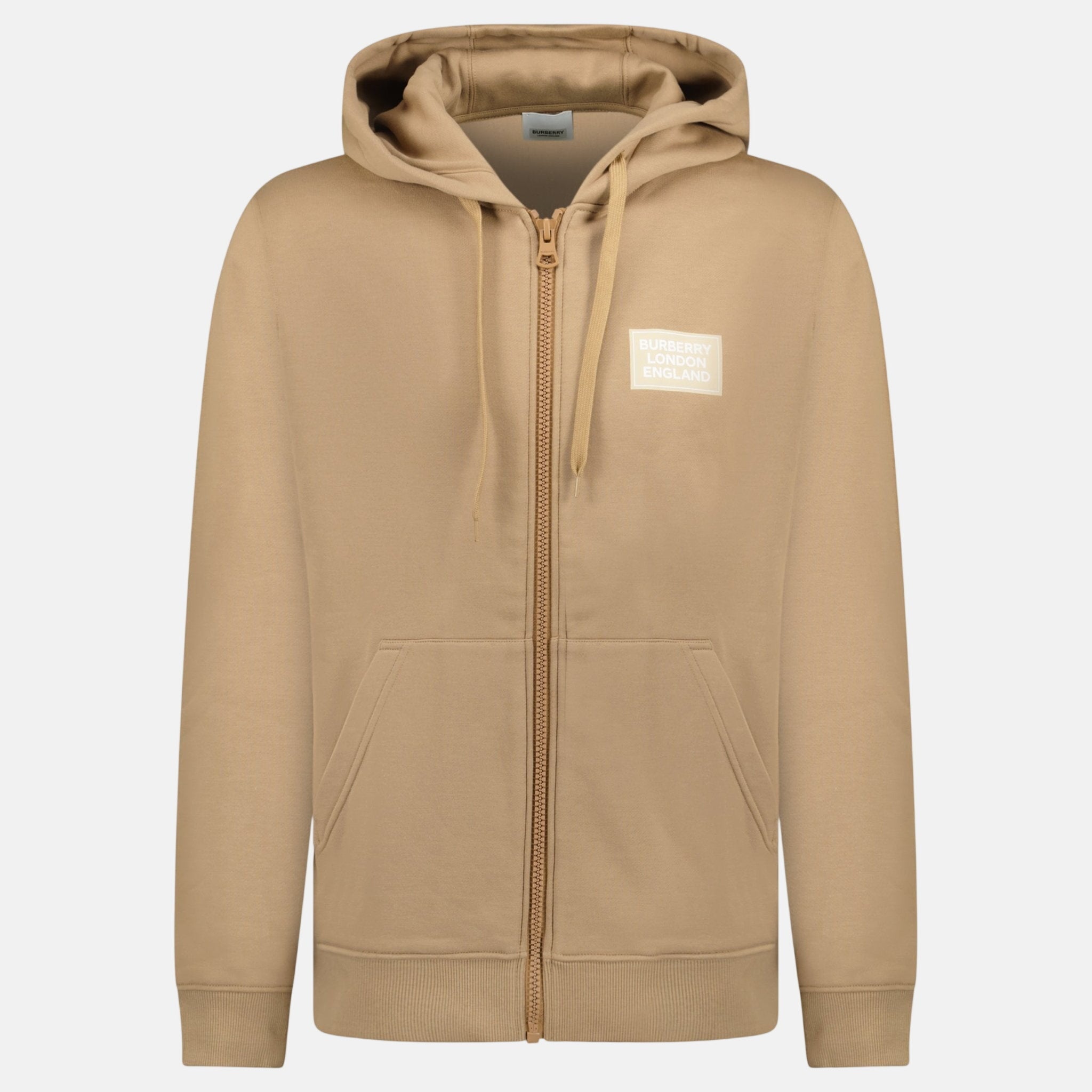 Burberry 'Hove' Logo Zip Hoodie Camel Beige | Studio DOS