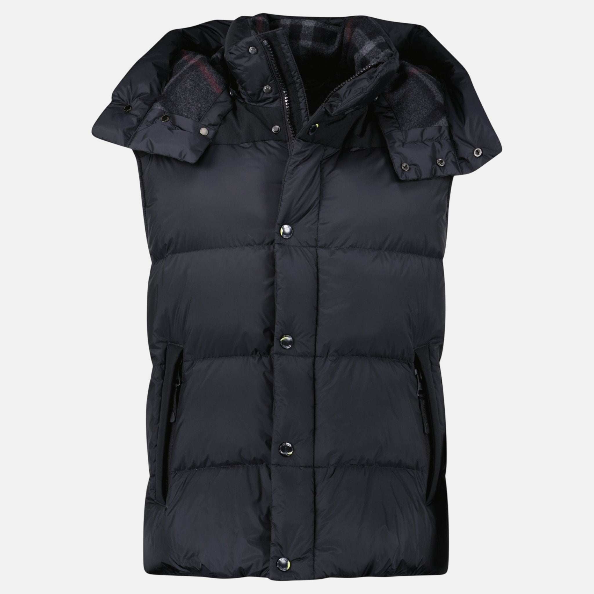 Burberry 'Leeds' Detachable Sleeve Hooded Down Jacket Black | Studio DOS