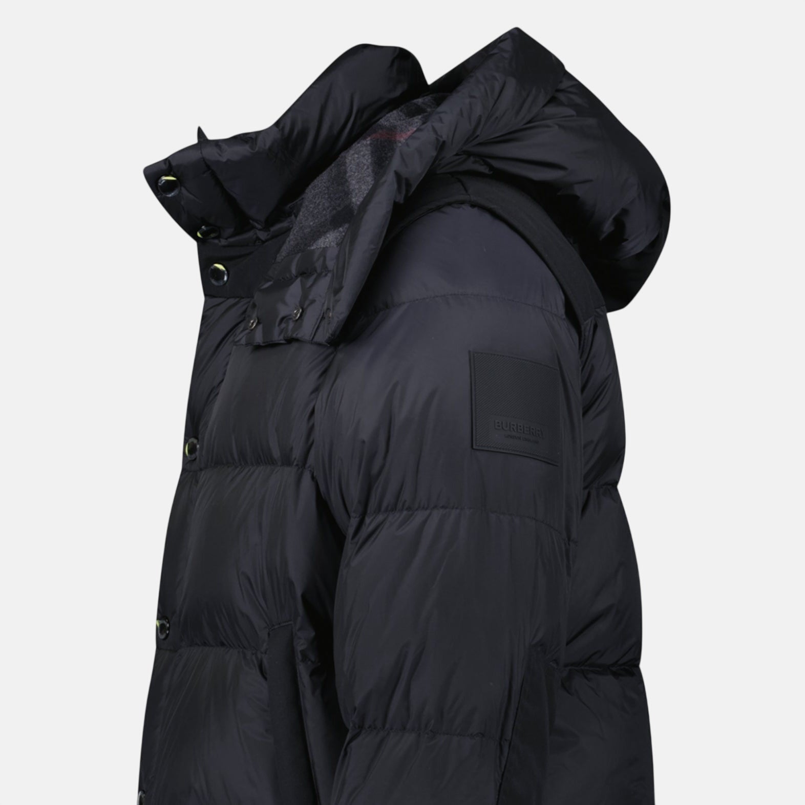 Burberry 'Leeds' Detachable Sleeve Hooded Down Jacket Black | Studio DOS