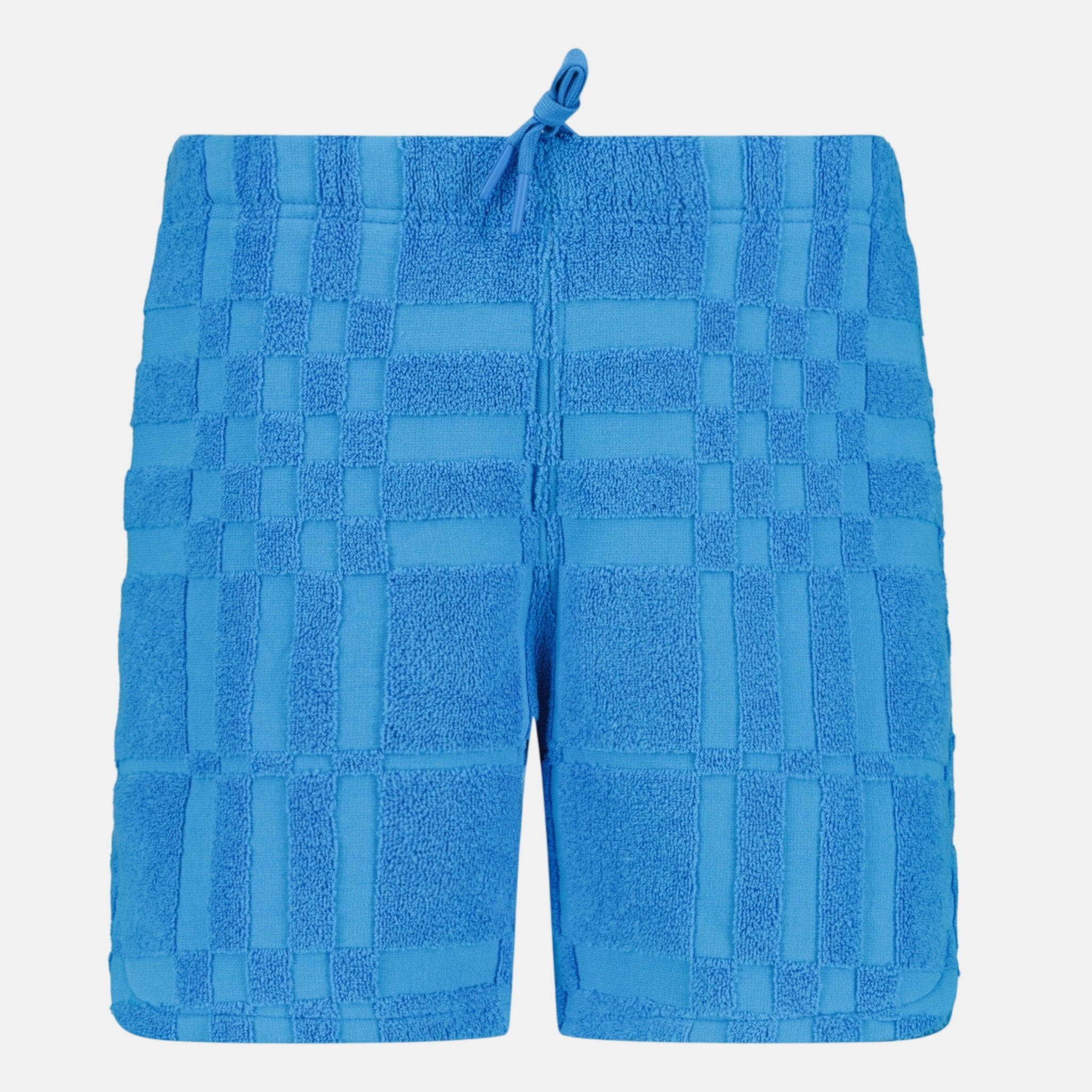 Burberry 'Morden' Check Knit Cotton Terry Shorts Blue | Studio DOS