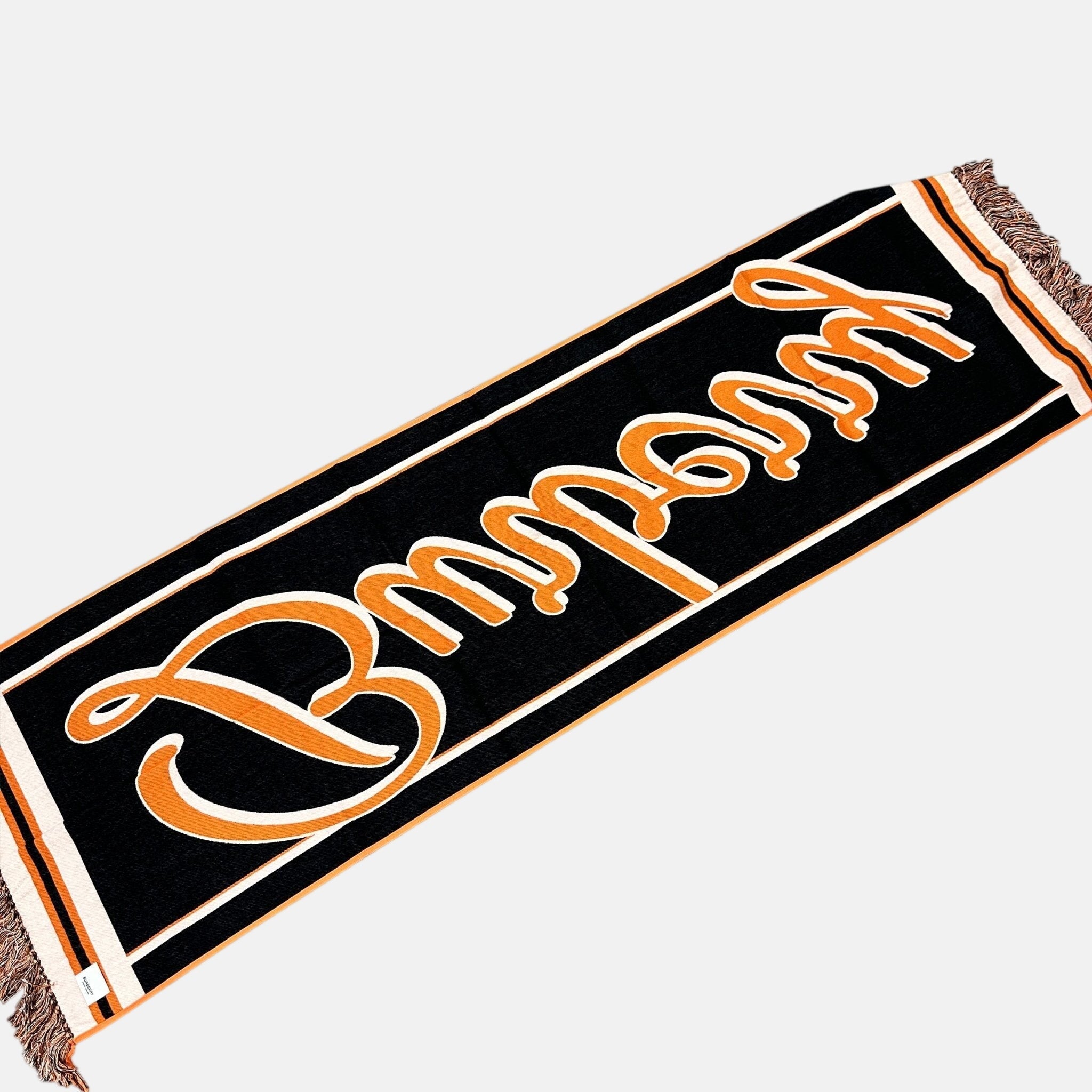 Burberry Organic Cotton Bby Scrift Scarf Orange | Studio DOS