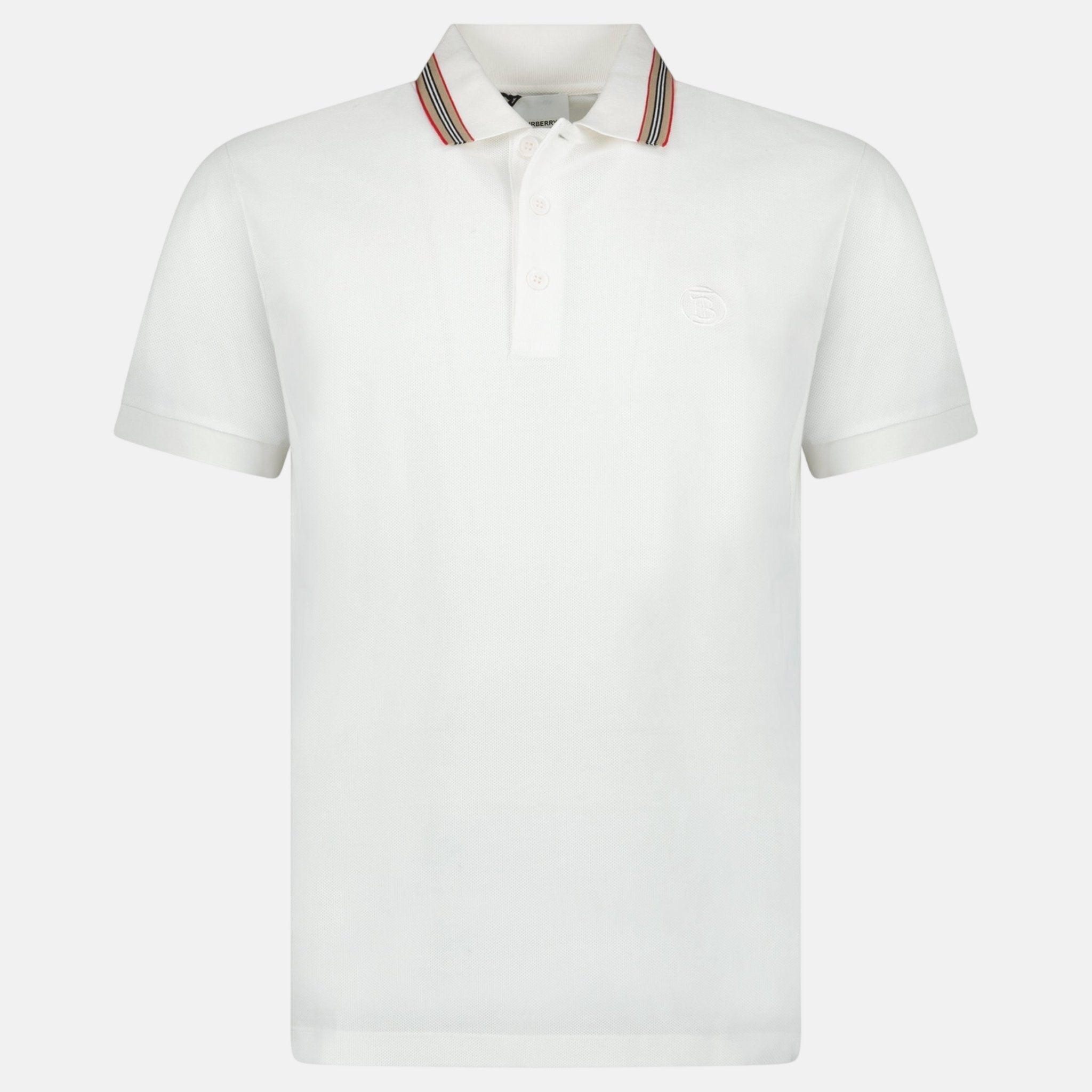 Burberry 'Pierson' TB Collar Polo Shirt White | Studio DOS