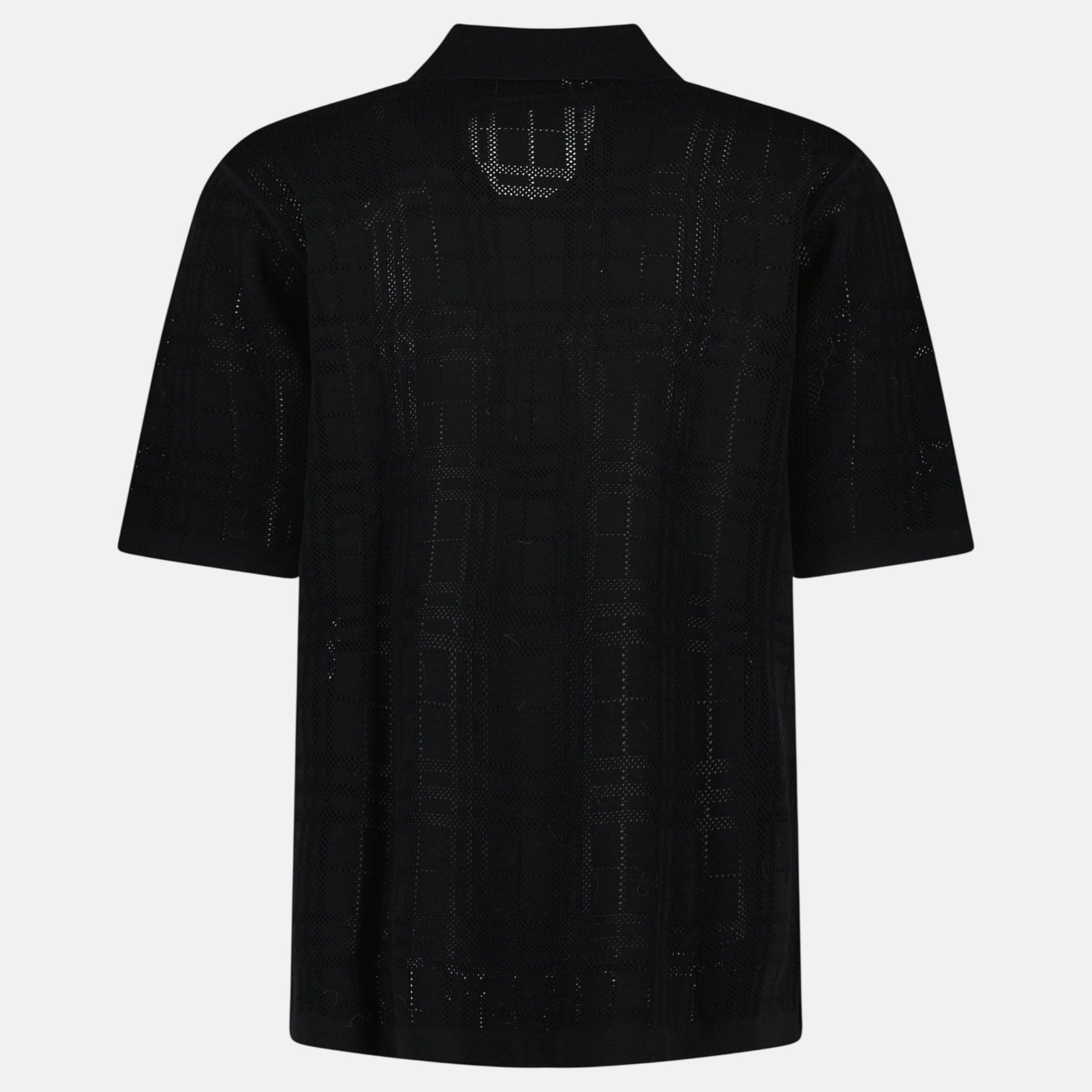 Burberry Tristam Check Knitted Polo Shirt Black | Studio DOS