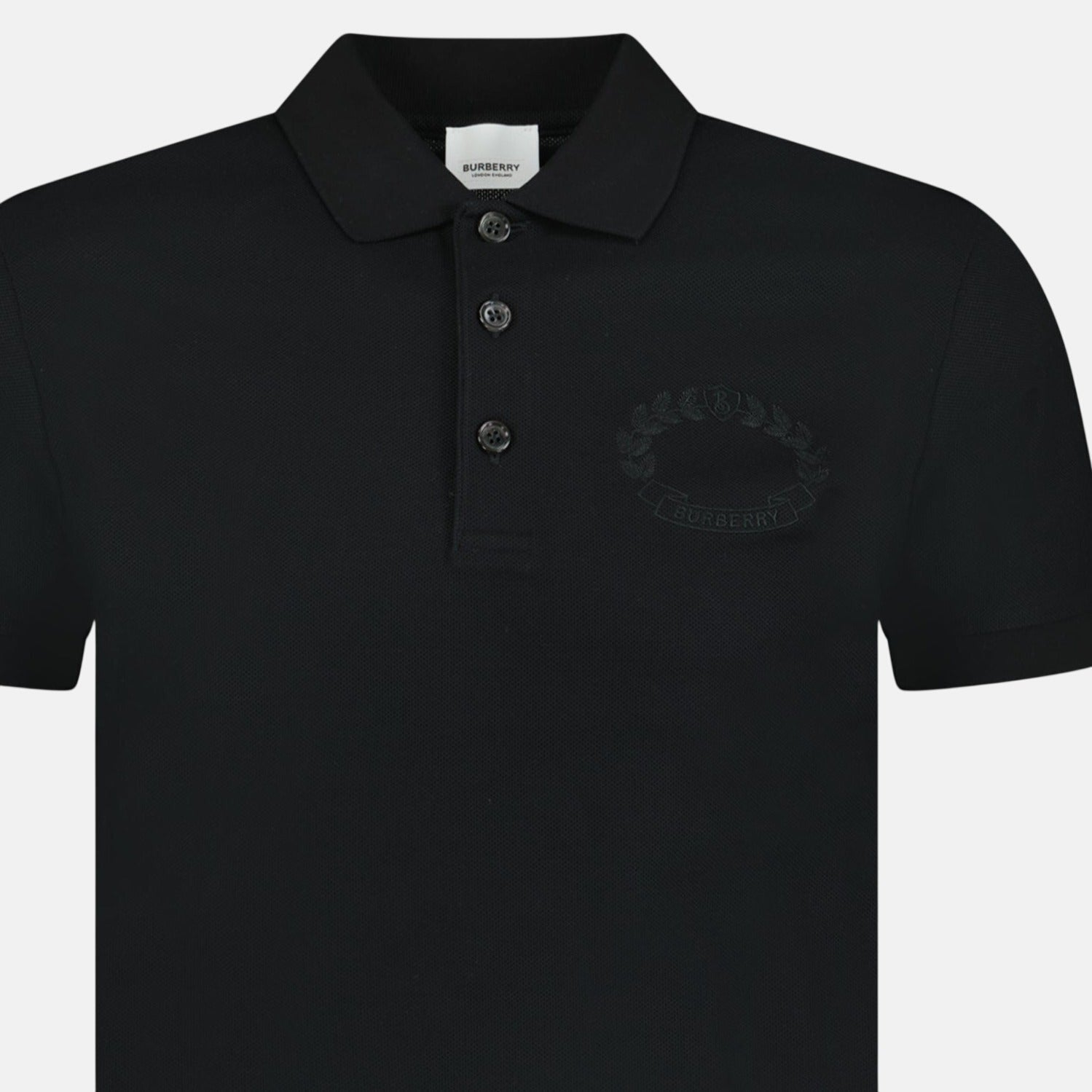Burberry 'Walworth' Crest Polo Shirt Black | Studio DOS