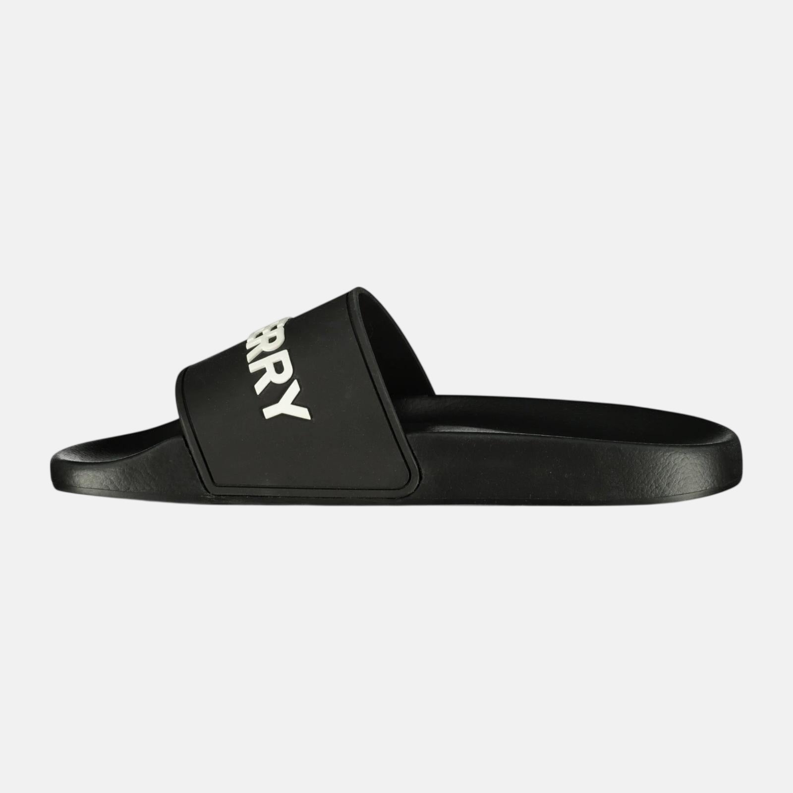 Burberry Womens Logo Tech Furley Sliders Black | Studio DOS